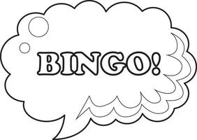 Bubble text with bingo text inside. COloring pages of bubble text illustrations. vector
