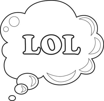 COloring pages of bubble text illustrations. Bubble text with lol text inside. vector