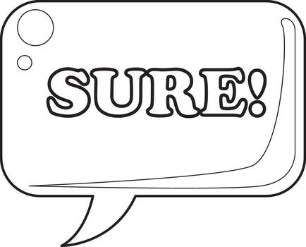 Bubble text with sure text inside. COloring pages of bubble text illustrations. vector