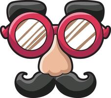 Eyeglasses and moustache fenomenal. April fool's day content. vector