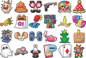 Variation of april's fools item. April fool's day content. vector
