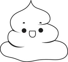 Outline of cute poop. Outline of April Fool's day content. vector