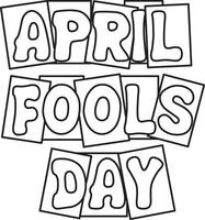 Outline of april's fools font. Outline of April Fool's day content. vector