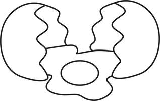 Outline of the crack of eggs. Outline of April Fool's day content. vector