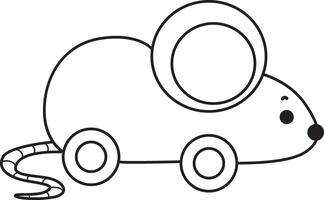 Outline of mouse toy. Outline of April Fool's day content. vector