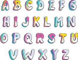 English aplhabet chart colorful elements. Kids ABC chart for toddler and kids. vector