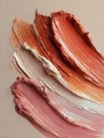 Neutral Tone Matte Clay Smear Texture With a Pink and Orange Gradient Creates a Stunning Visual Appeal for Art and Design Projects photo