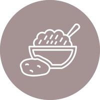 Mashed Potatoes Interface Thin Line Graphic vector