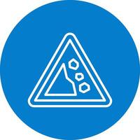 Falling Rocks Sharp Linear Design Mark vector