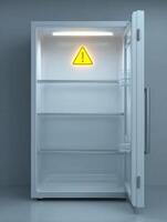 Empty Medicine Cabinet Displays Warning Icon Indicating Potential Safety Concern photo