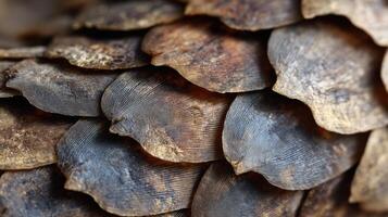 Macro View of Pangolin Scales Showcasing Intricate Textures and Natural Patterns Found in Wildlife Habitats photo