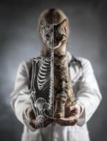 Vet Explains Anatomical Similarities Between Humans and Cats With a Side-By-Side Comparison in a Clinical Setting photo