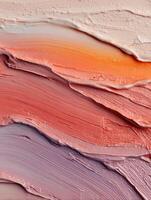 Neutral Tone Matte Clay Smear Texture With Pink and Orange Gradient Displaying Elegant Color Transitions and Depth in Artistic Design photo
