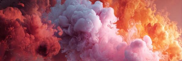 Floating Cloud of Fruit-Infused Vapor in Surreal Aesthetic Creates an Enchanting Visual Experience in a Vibrant Color Palette During Daylight photo