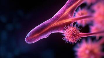 Conceptual 3D Visualization of Sinus Inflammation in Warm Colors Illustrating the Intricate Biological Process photo