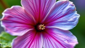 close up view of a lungwort flower with changing hues from pink to blue on a single stem. photo