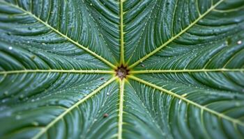 close up view of cassava leaves with slender lobes extending outward from a central point in a star shape. photo