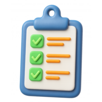 3D Checklist Clipboard Icon Task Management and To Do List Symbol png