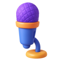 3D Colorful Microphone Icon Podcast and Audio Recording Symbol png
