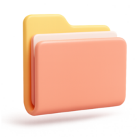 3D File Folder Icon Digital Document Storage and Organization Symbol png