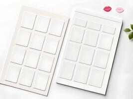 Blank Square Grid Template on White Background photo