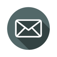 Email Icon - Simple Dark Gray Envelope in Circle png