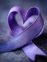 Symbolic Ribbon Forming a Heart Shape Representing Mental Health Support and Awareness in a Serene Setting photo
