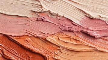 Neutral Tone Matte Clay Smear Texture Displaying a Pink and Orange Gradient for Artistic Applications and Design Projects photo