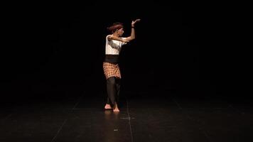 Male Dancer Performing on Stage in Traditional Attire video