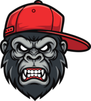 Urban Gorilla Mascot Logo Streetwear Style for Gaming or Branding png