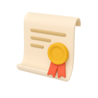 Certificate Document with Seal and Ribbon png