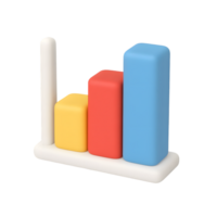 Bar chart displaying data growth with colorful bars png