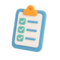 Clipboard with checklist for task management png
