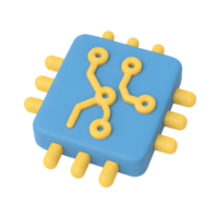 Microchip with Circuit Lines for Technology Concept png