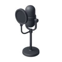 Microphone on stand for recording and broadcasting png