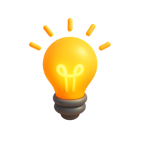 Light bulb illumination symbol for idea and creativity png