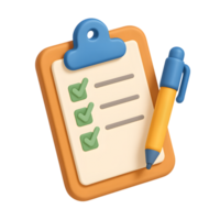 Checklist Clipboard with Pen for Task Management and Organization png