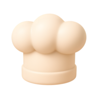Creamy pastry chef hat with round balls and base for bakery display png