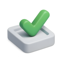 Green check mark symbol on white checkbox png