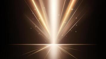 Abstract golden light rays bursting from a central point on a dark background. Elegant and luxurious design. vector