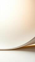 Elegant Abstract Paper Curve with Gentle Light and Shadow Play, Minimalist Design Background for Serene Visuals and Creative Projects. photo