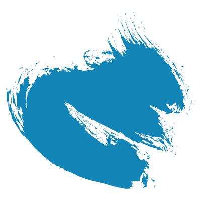Blue Abstract Grunge Stain. Creative abstract paintbrush line with rough edges. Stain for backdrops. Freehand doodle line perfect for highlight text