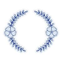 Blue Flourish Ornament with Decorative Swirls. Vintage flourish calligraphic corners and dividers in baroque style. Perfect for invitations, stationery, greeting cards, certificates borders, frames vector