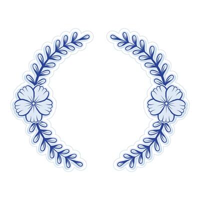 Blue Flourish Ornament with Decorative Swirls. Vintage flourish calligraphic corners and dividers in baroque style. Perfect for invitations, stationery, greeting cards, certificates borders, frames