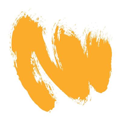 Yellow Hand Drawn Grunge Ink Brush Stroke. Creative abstract paintbrush line with rough edges. Freehand doodle line perfect for highlight text