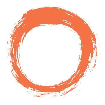 Orange Frame with Grunge Texture in Hand Drawn Style. Brush stroke with Ink. Creative abstract paintbrush line with rough edges. Stain for backdrops. Freehand doodle line perfect for highlight text vector