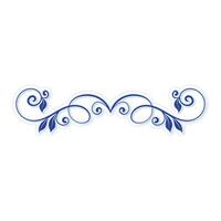 Blue Flourish Ornament with Decorative Swirls. Vintage flourish calligraphic corners and dividers in baroque style. Perfect for invitations, stationery, greeting cards, certificates borders vector