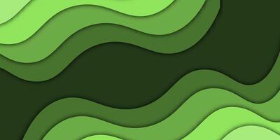 background abstract geometric liquid fresh turquoise green elegant gradient paper cutout vector