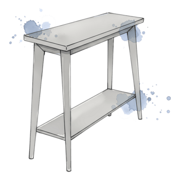 un' semplice interpretazione di un' leggero colorato tavolo con Due scaffali su un' trasparente circostante spazio su trasparente sfondo png