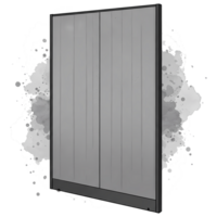 Gray panels display a clean, modern aesthetic with a transparent background, perfect for minimalist interiors or design presentations, showcasing sleek style. png